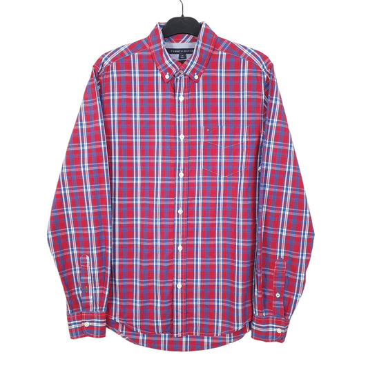 Tommy Hilfiger Long Sleeve Custom Fit Check Shirt Red