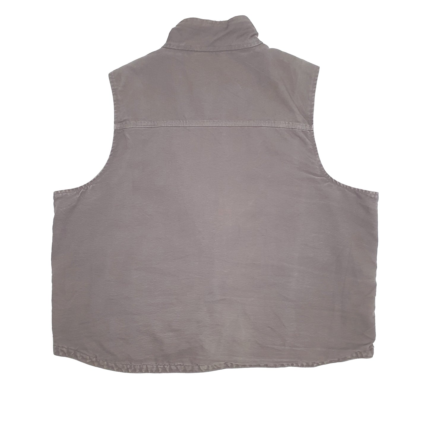 Mens Grey Carhartt Gravel Sherpa Lined Mock Neck Gilet Vest  Coat