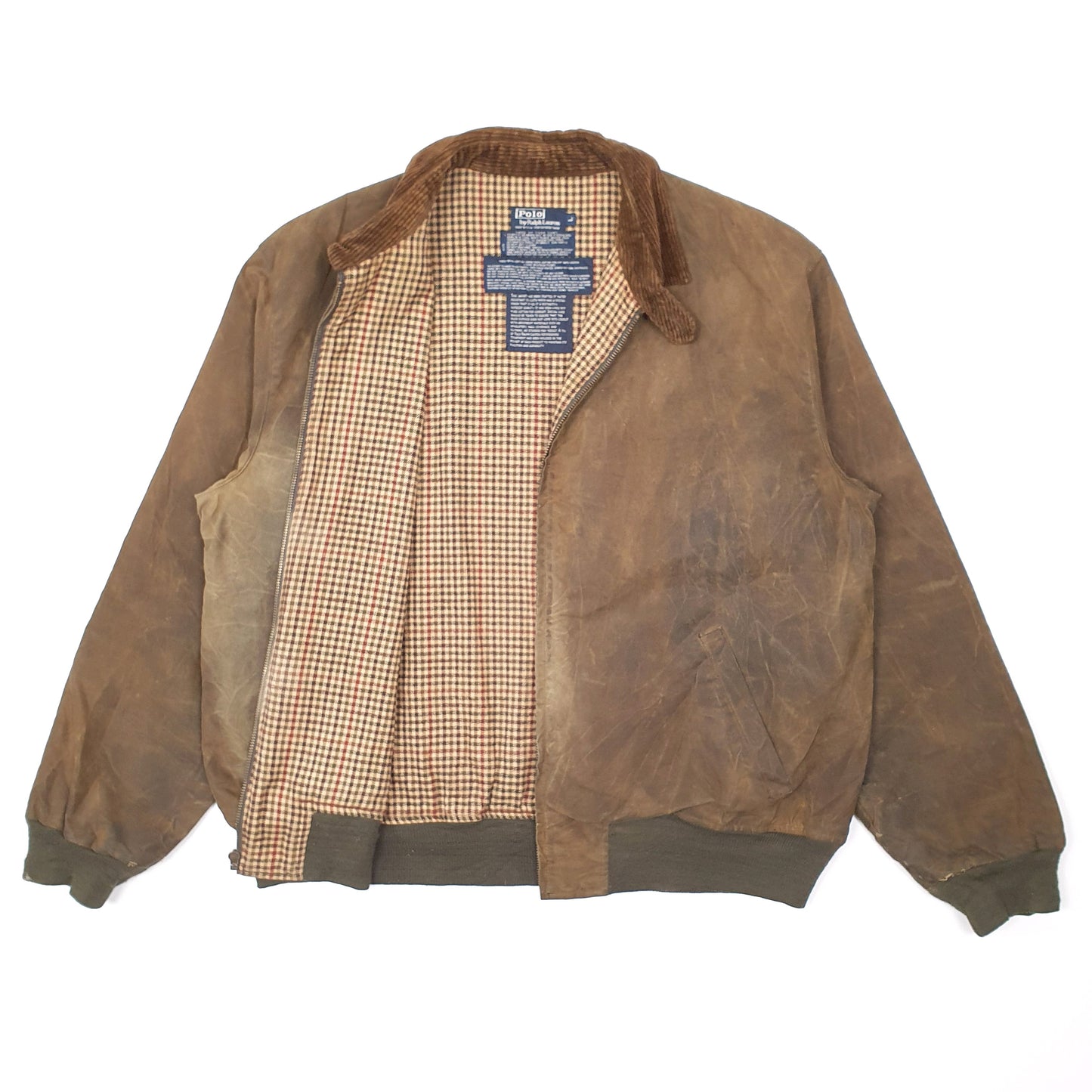 Mens Brown Polo Ralph Lauren Vintage Oil Lined Made in USA  Coat