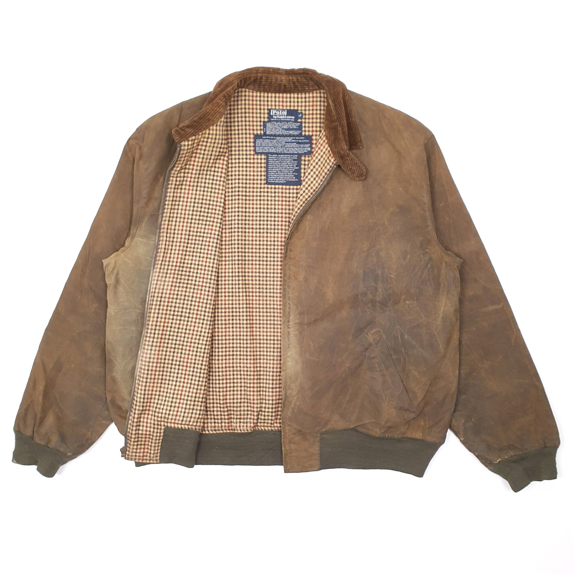 Mens Brown Polo Ralph Lauren Vintage Oil Lined Made in USA  Coat