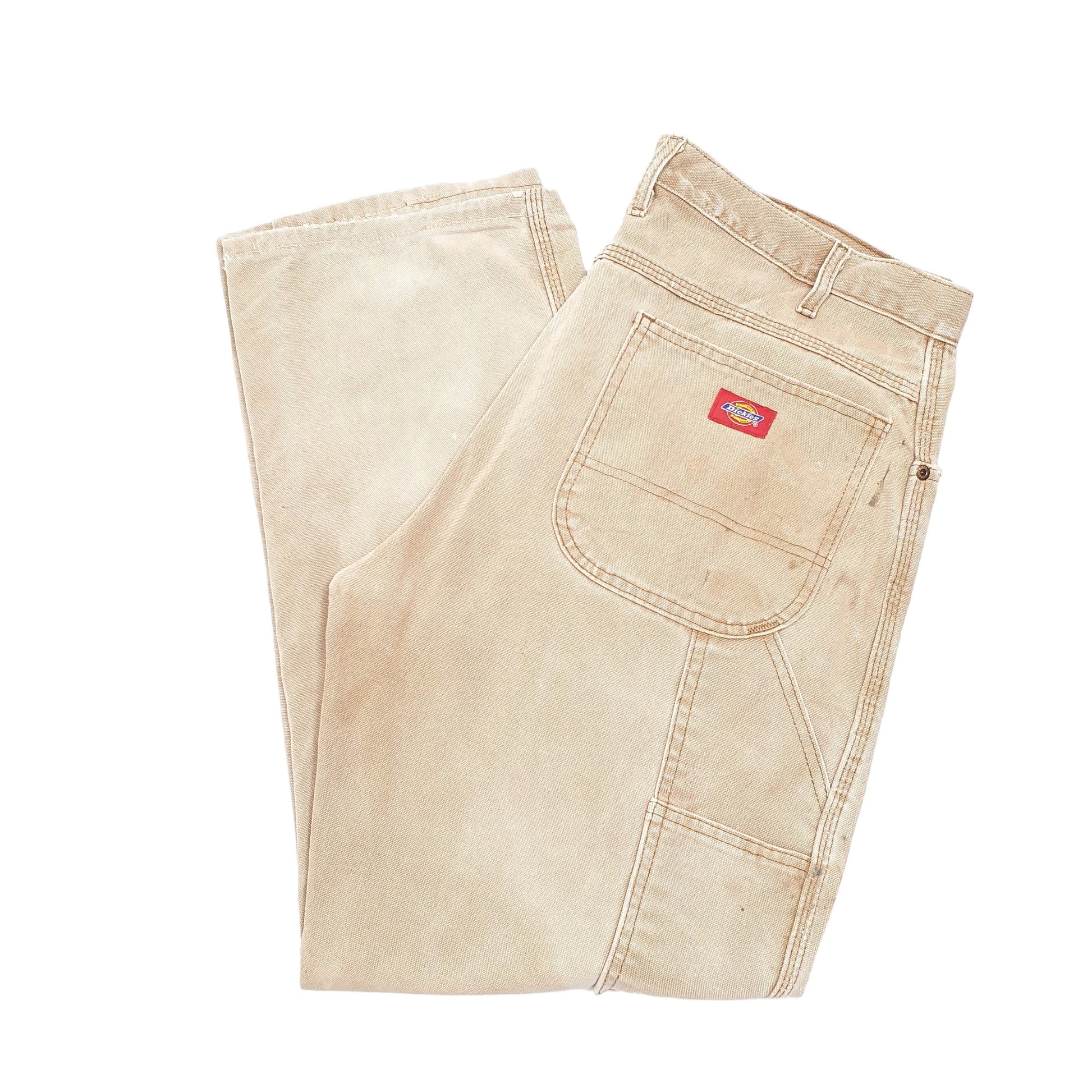 Mens Beige Dickies  Carpenter Trousers