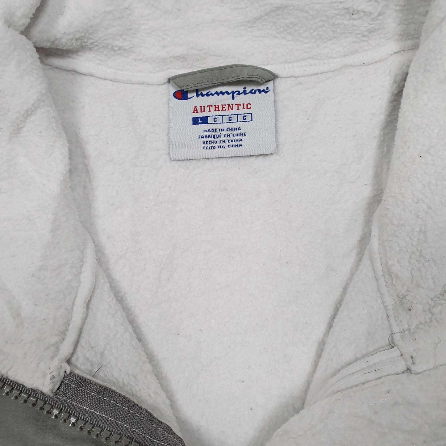 Womens White Champion  Full Zip Jumper
