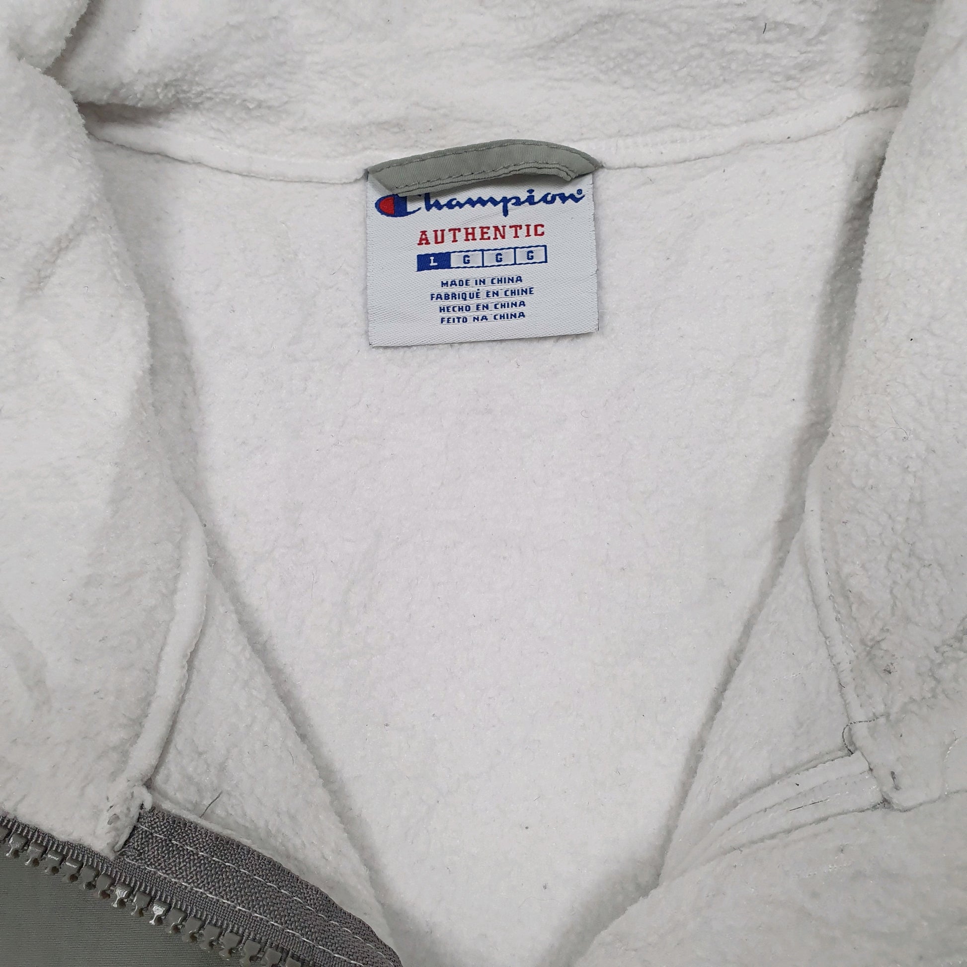 Womens White Champion  Full Zip Jumper