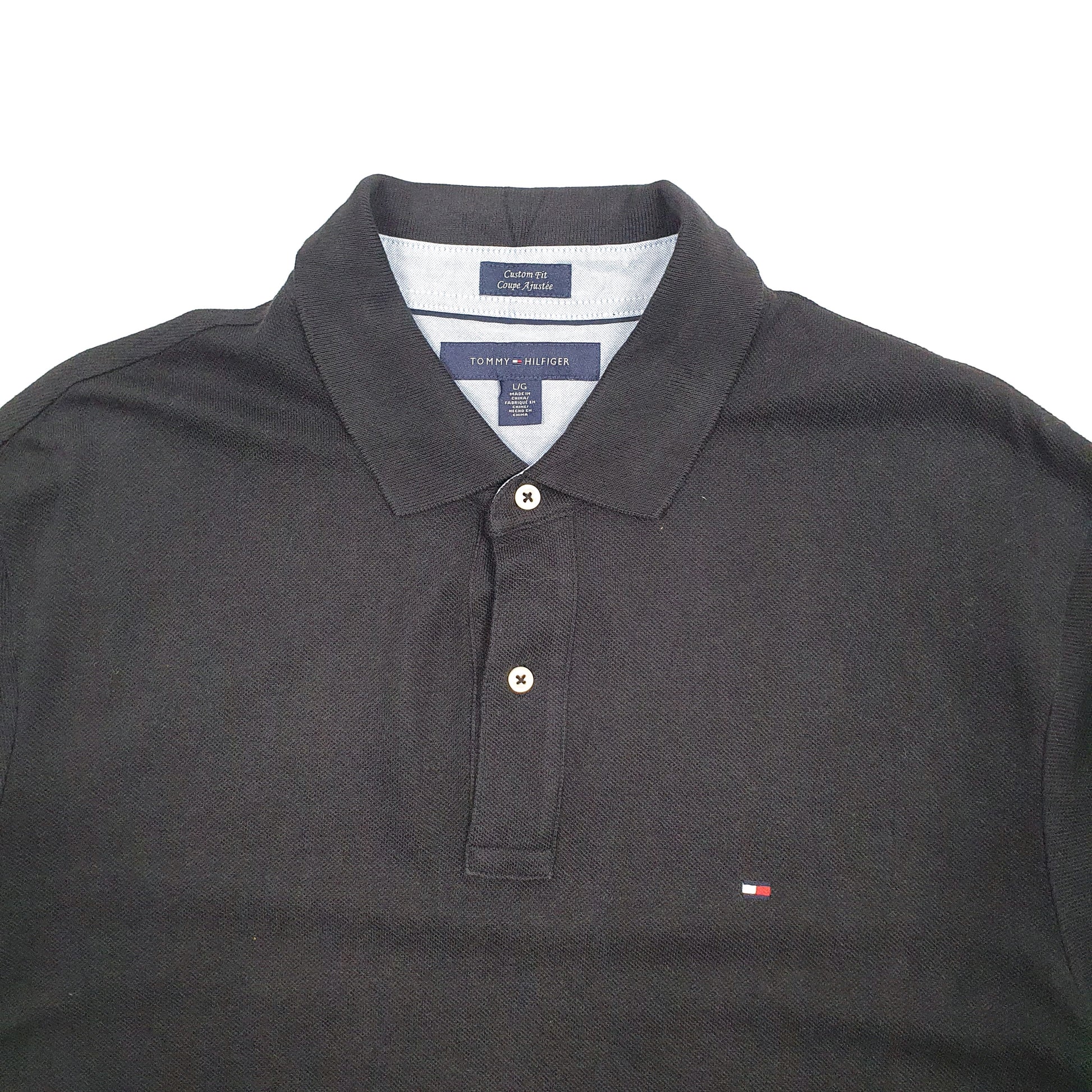 Mens Black Tommy Hilfiger  Short Sleeve Polo Shirt