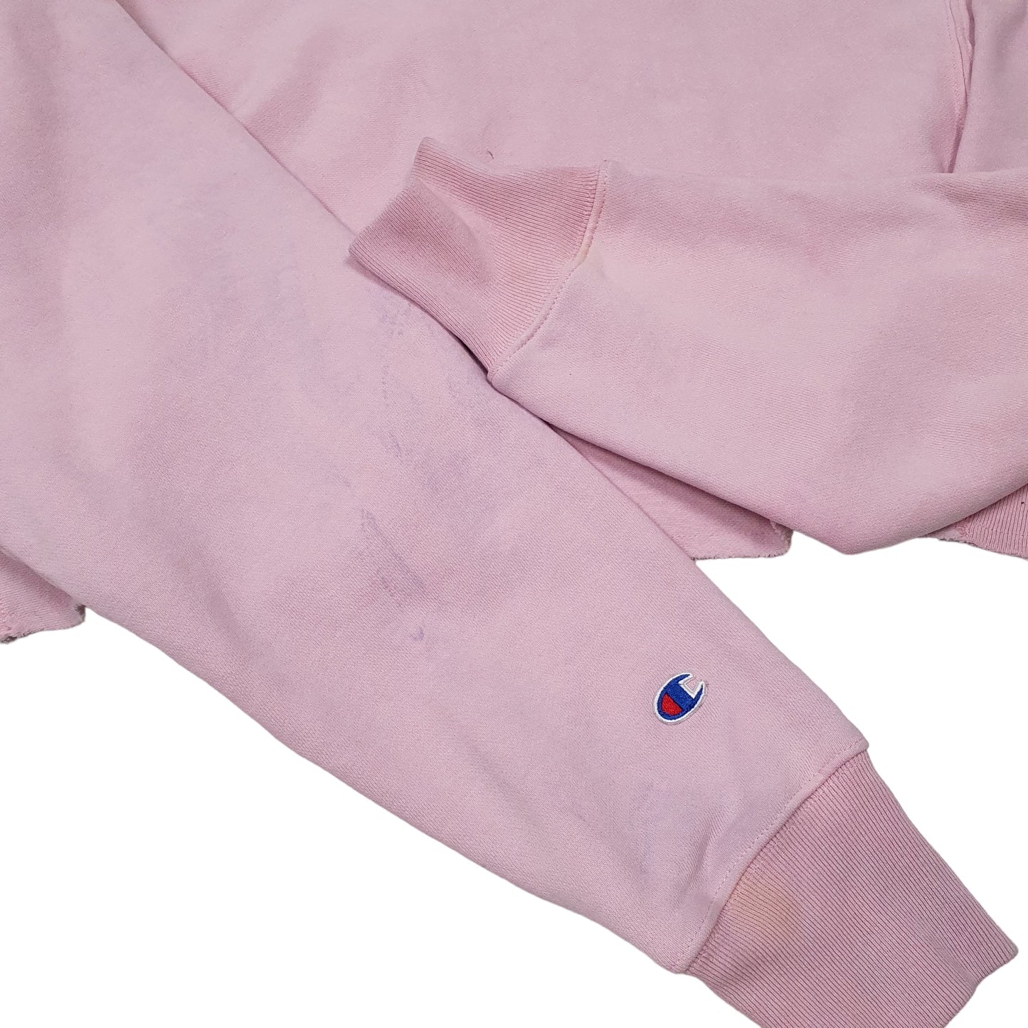 Womens Pink Champion Reverse Weave Cropped Cut off Crewneck Jumper