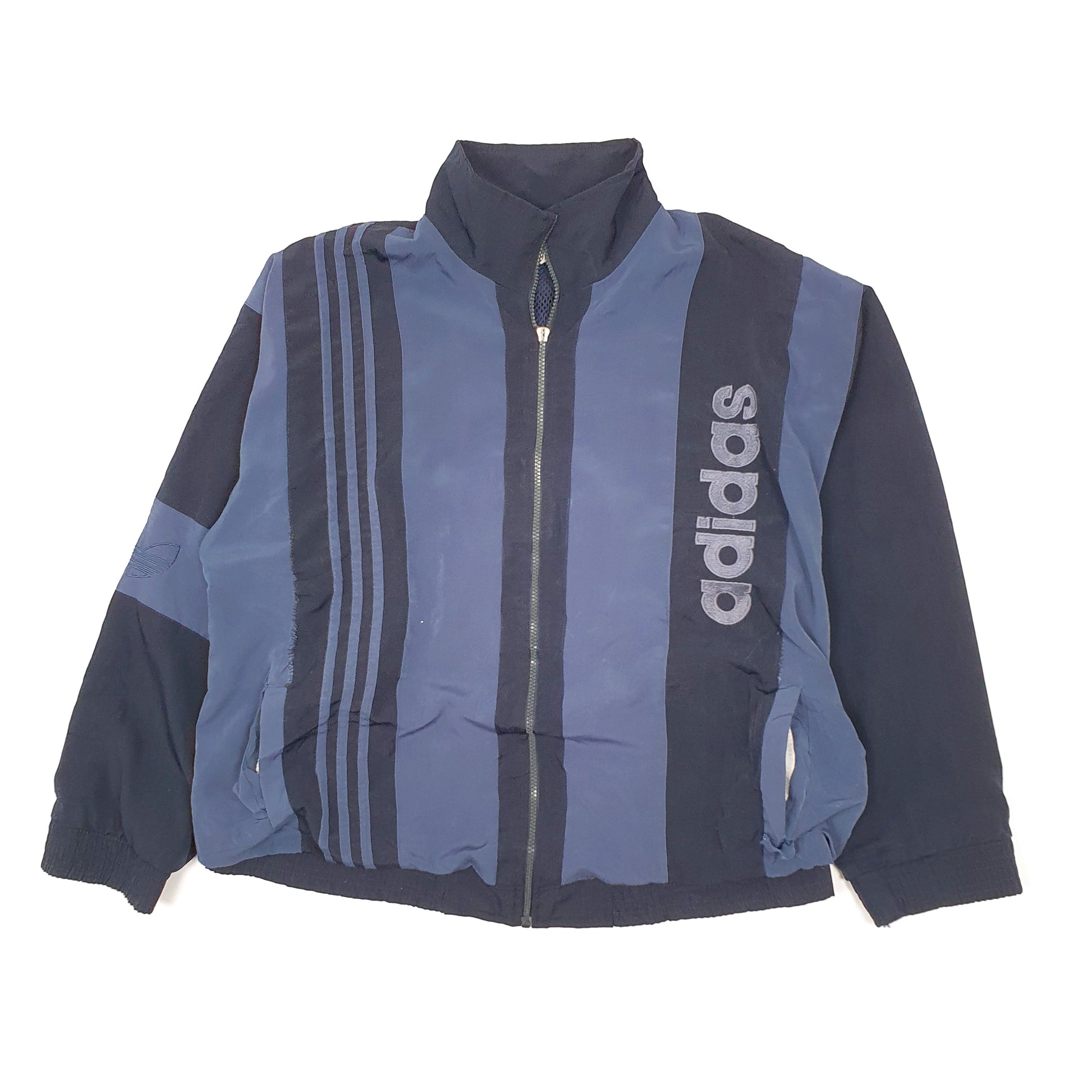 Mens Navy Adidas Vintage Spellout  Coat