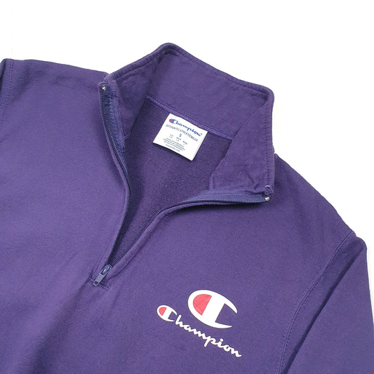 Champion Spellout Quarter Zip S Purple