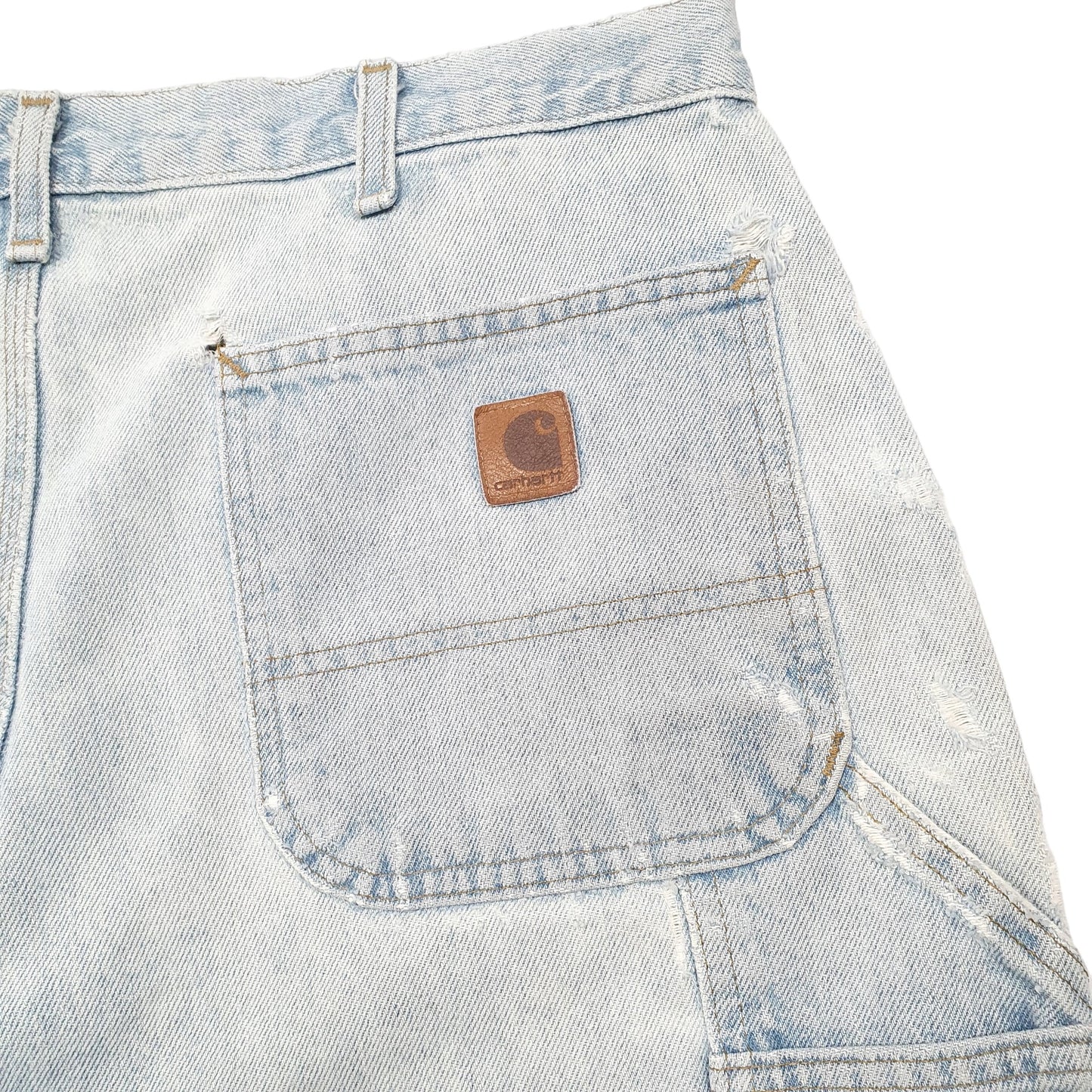 Mens Blue Carhartt Carpenter Workwear Denim Shorts