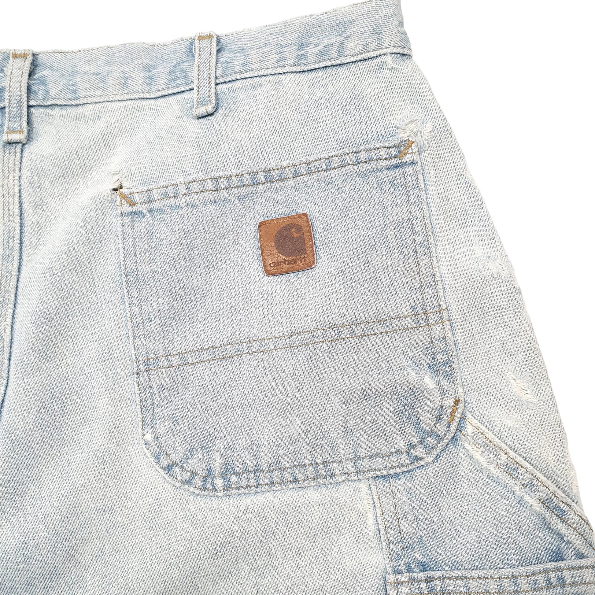 Mens Blue Carhartt Carpenter Workwear Denim Shorts