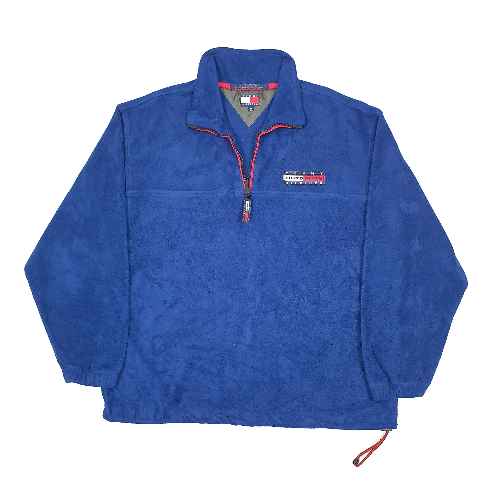 Tommy Hilfiger Outdoors Spellout Quarter Zip Fleece XL Blue