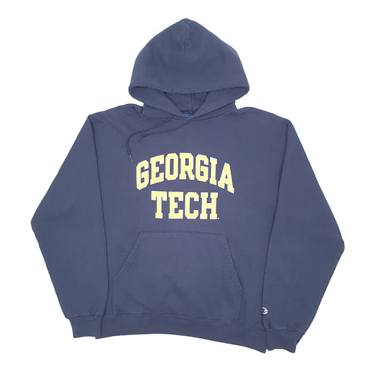 Mens Navy Champion Georgia Tech USA Hoodie Jumper