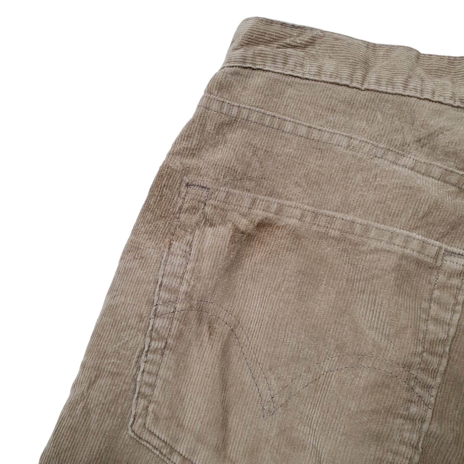 Mens Beige Levis 569 Straight Corduroy Trousers