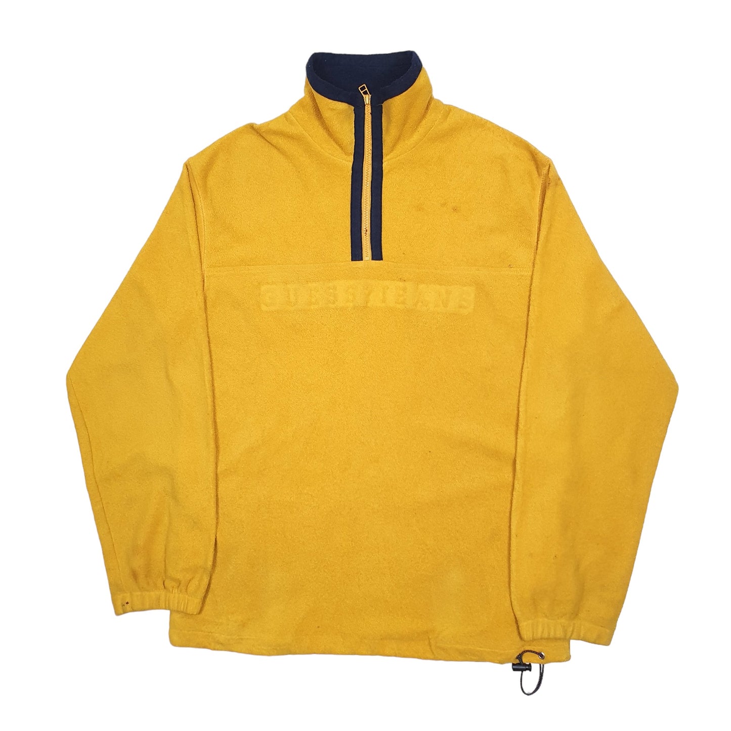 Guess Spellout Quarter Zip Fleece L Yellow