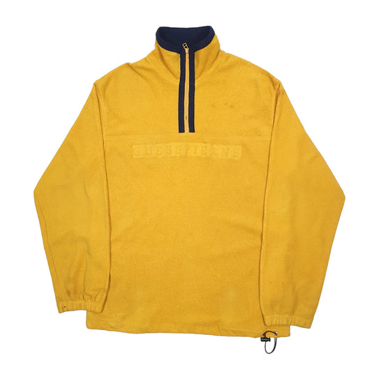 Guess Spellout Quarter Zip Fleece L Yellow