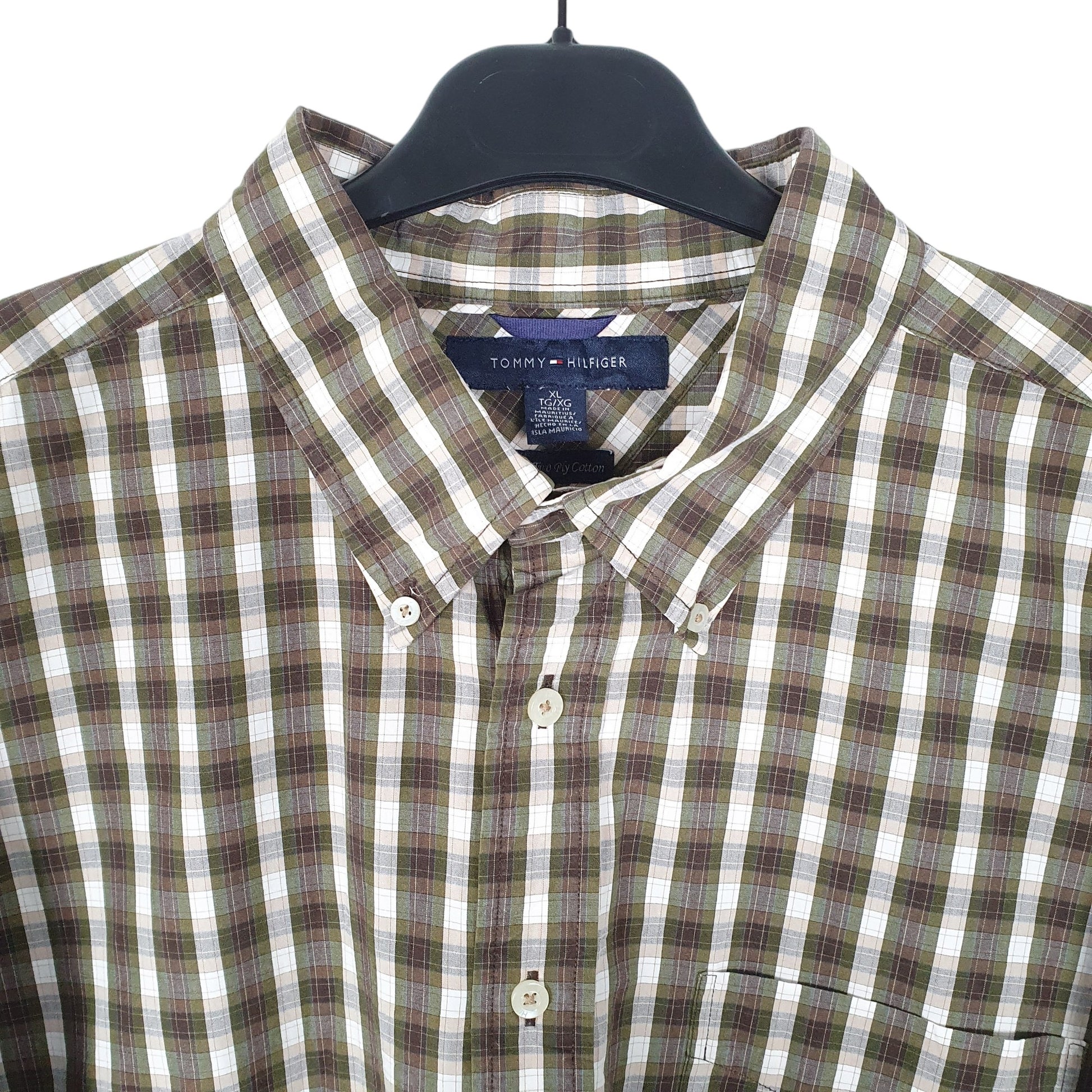 Tommy Hilfiger Long Sleeve Regular Fit Check Shirt Khaki