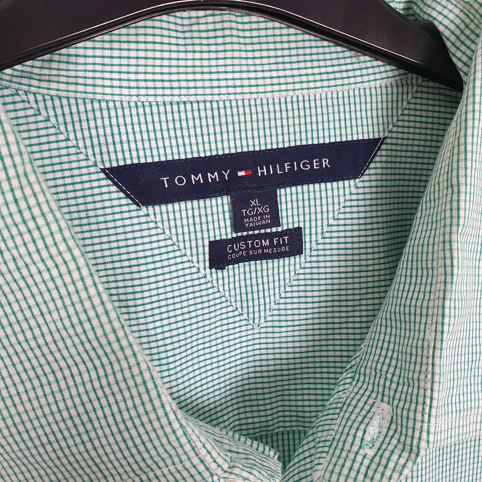 Tommy Hilfiger Long Sleeve Custom Fit Check Shirt Green