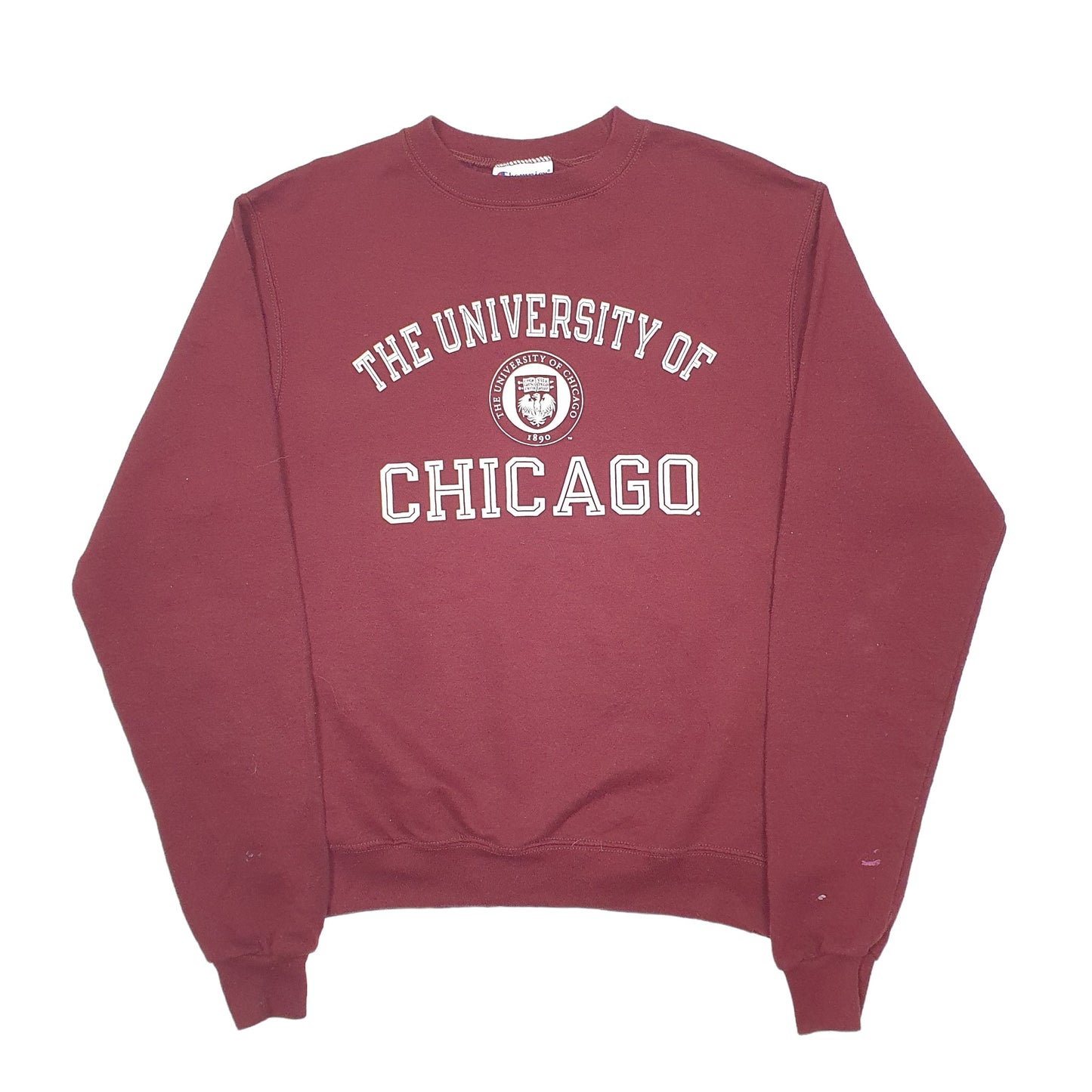Mens Burgundy Champion University of Chicago USA College Crewneck Jumper