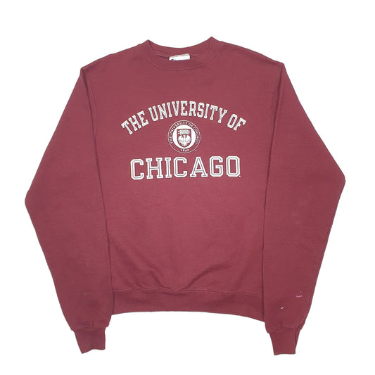 Mens Burgundy Champion University of Chicago USA College Crewneck Jumper