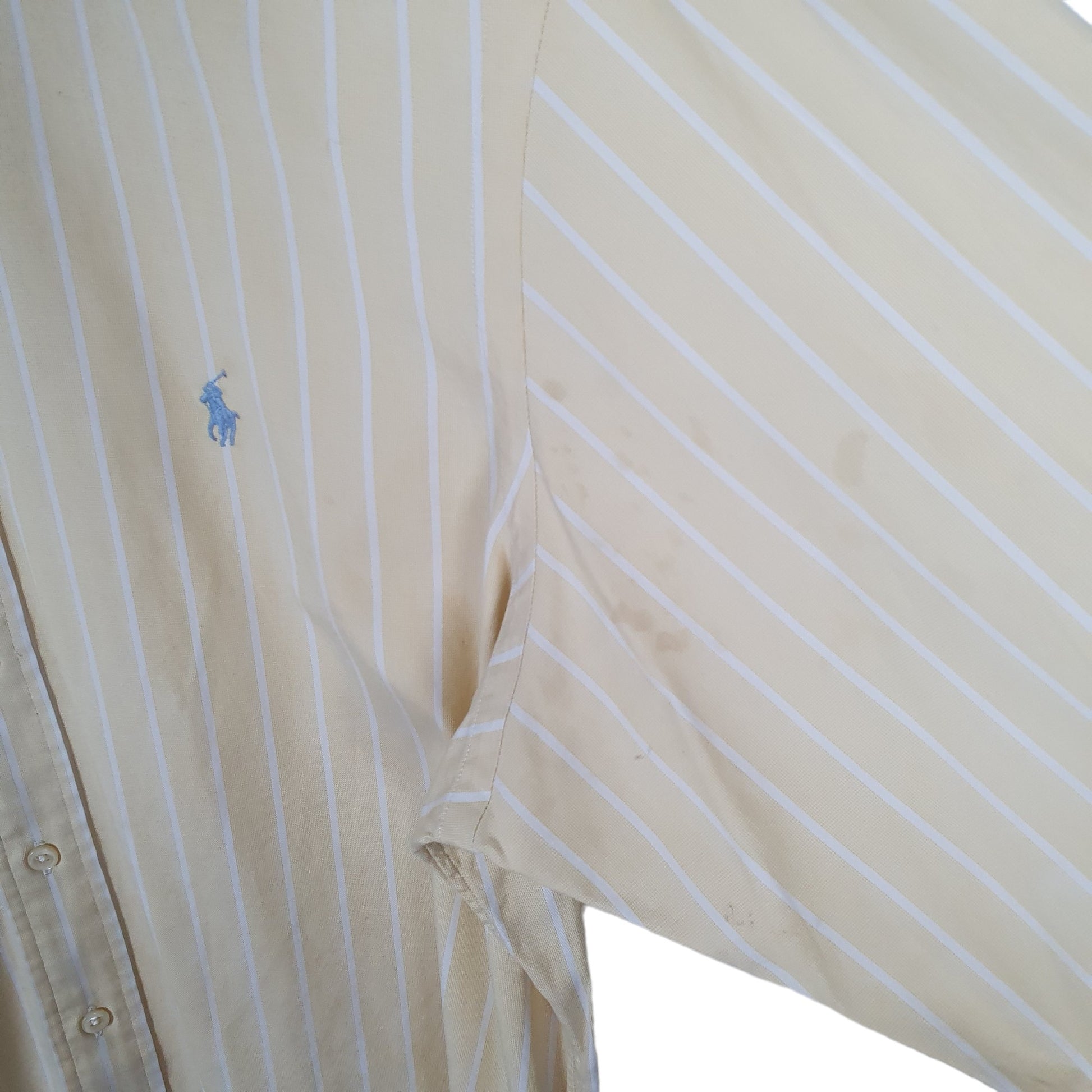 Ralph Lauren Long Sleeve Custom Fit Pinstripe Shirt Yellow