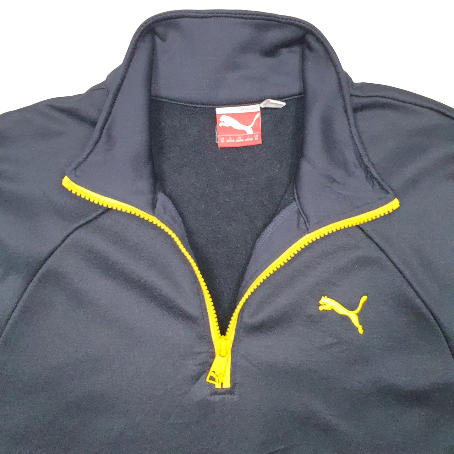 Mens Navy Puma Active Workout Track Quarter Zip Jumper