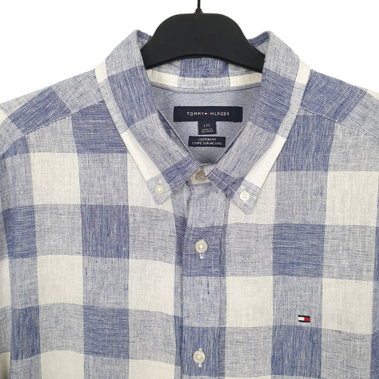 Tommy Hilfiger 55% Linen 45% Cotton Short Sleeve Regular Fit Check Shirt