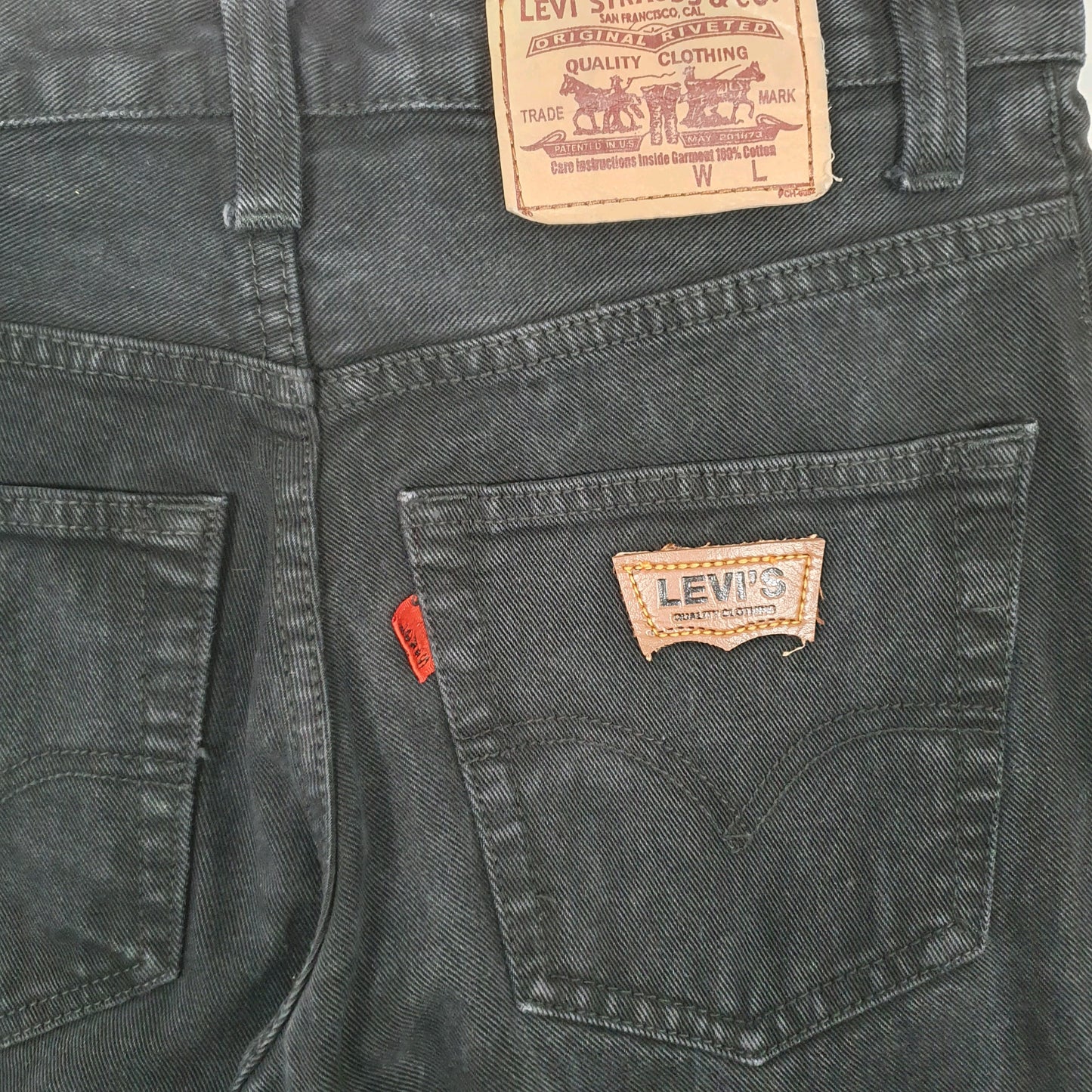 Levis 505 Regular Fit Unusual tags Jeans W31 L29 Black