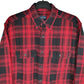 Faded Glory Flannel Shacket Long Sleeve Regular Fit Check Shirt Red