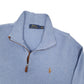 Mens Blue Polo Ralph Lauren Estate Rib Quarter Zip Jumper