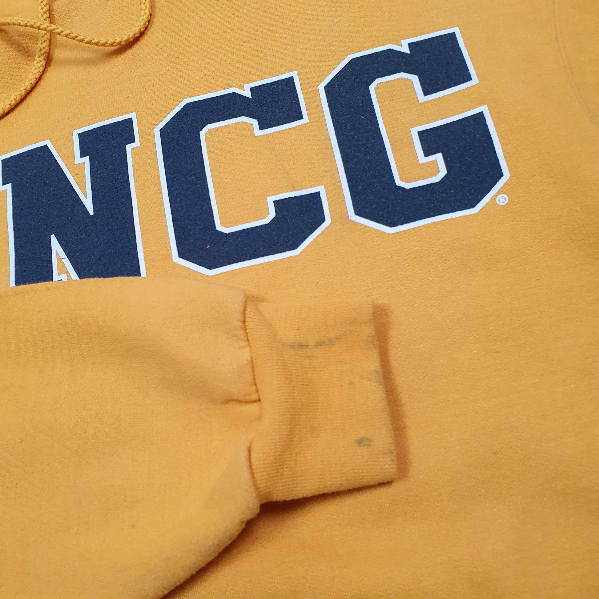 Mens Yellow Champion UNCG University North Carolina Greensboro Hoodie Jumper