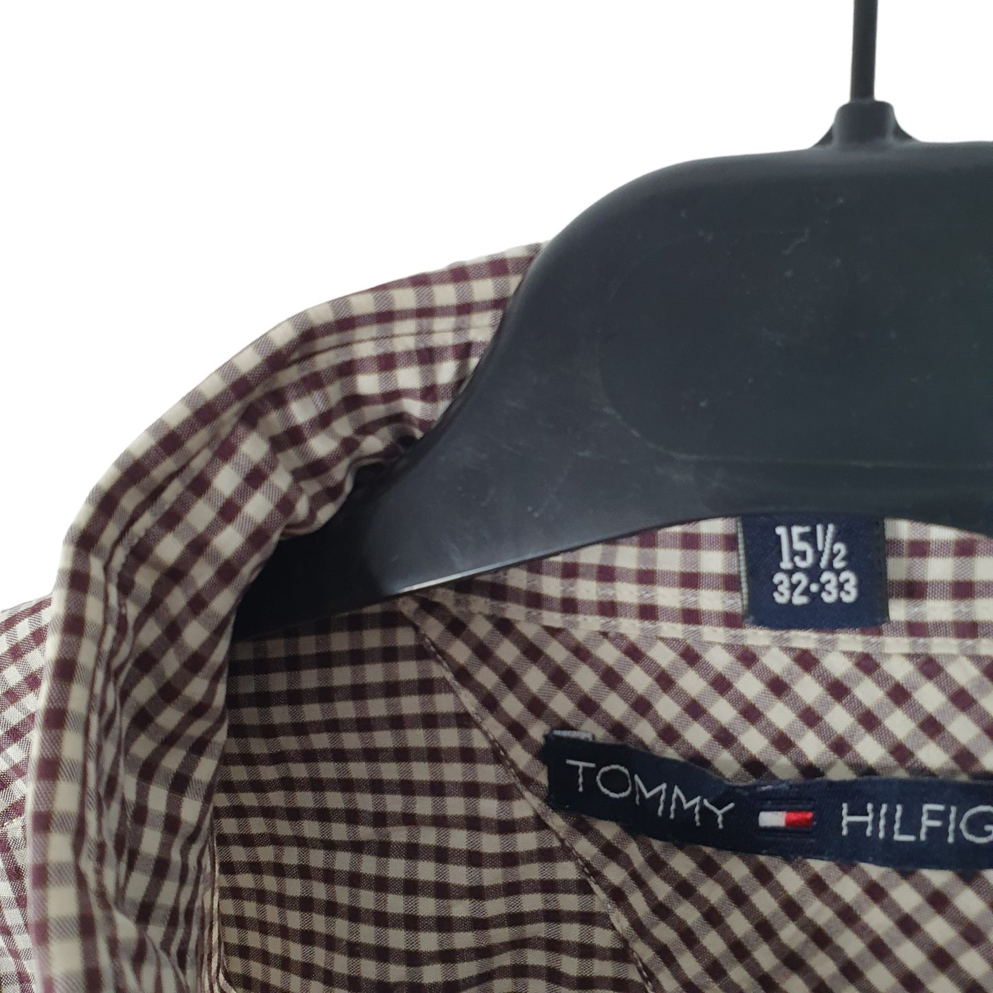 Tommy Hilfiger Long Sleeve Regular Fit Gingham Shirt Brown