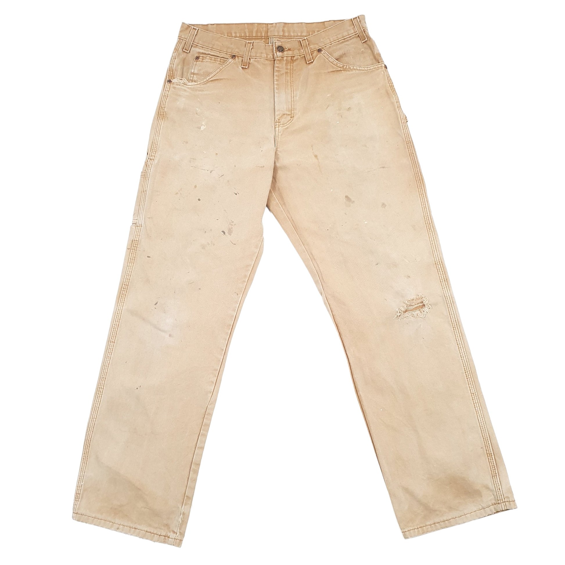 Mens Dickies Beige Carpenter Trousers W33 L31 Beige