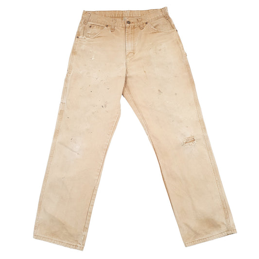 Mens Dickies Beige Carpenter Trousers W33 L31 Beige