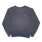 Mens Navy Polo Ralph Lauren Vintage Golf Tartan Check Crewneck Jumper
