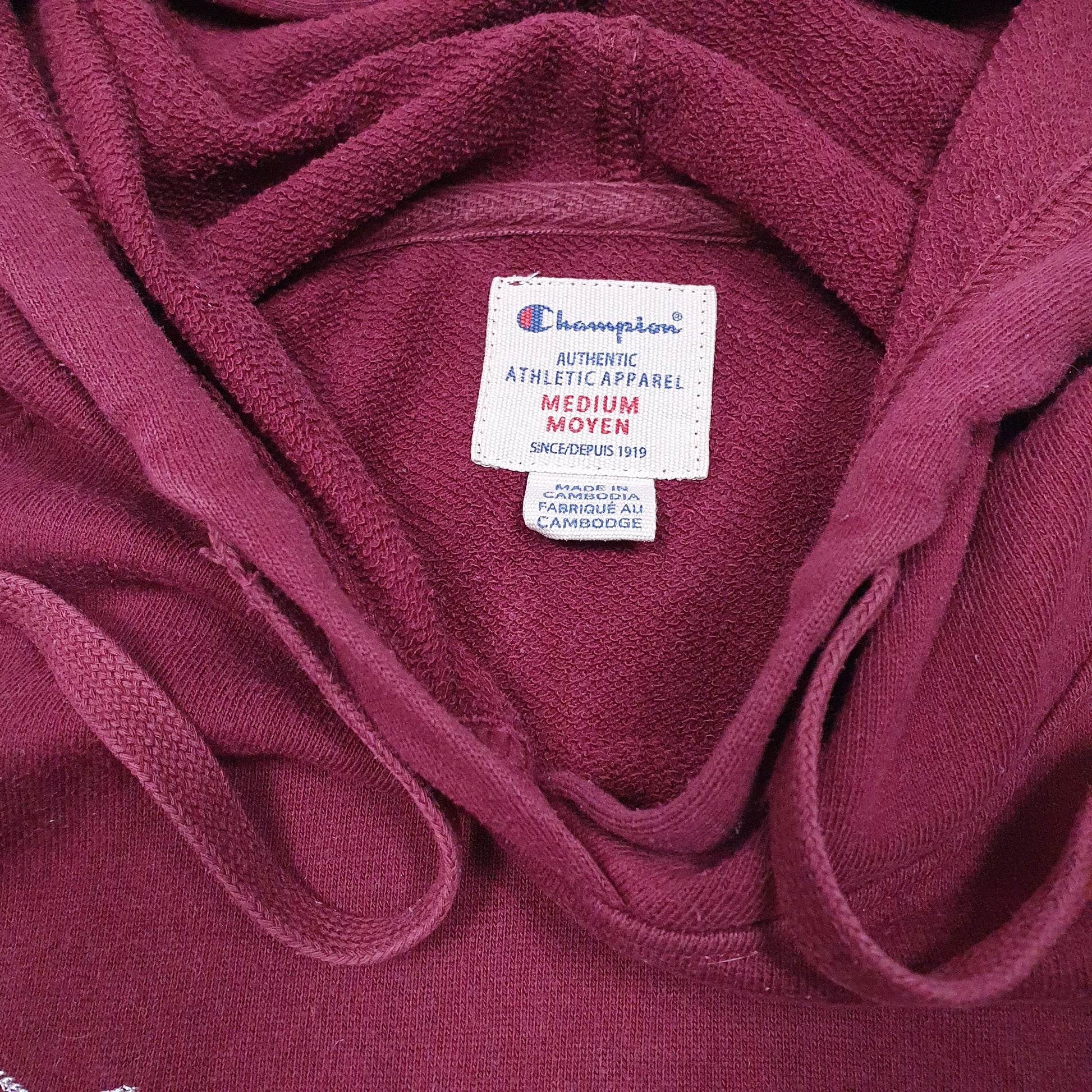 Womens Burgundy Champion  Hoodie Jumper