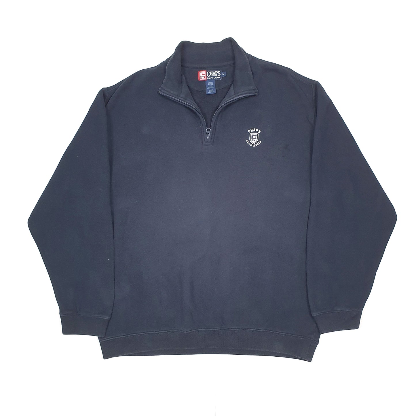 Ralph Lauren Chaps Spellout Quarter Zip L Navy