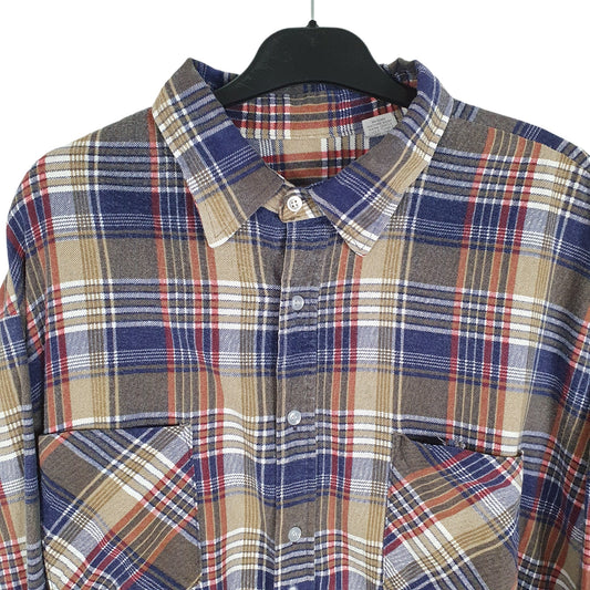 American Edition Flannel Shacket Long Sleeve Regular Fit Check Shirt Blue