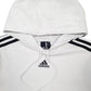 Womens White Adidas Crop Top Hoodie Jumper