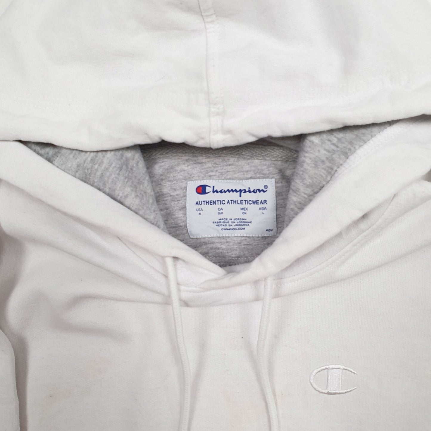 Mens White Champion  Hoodie Jumper