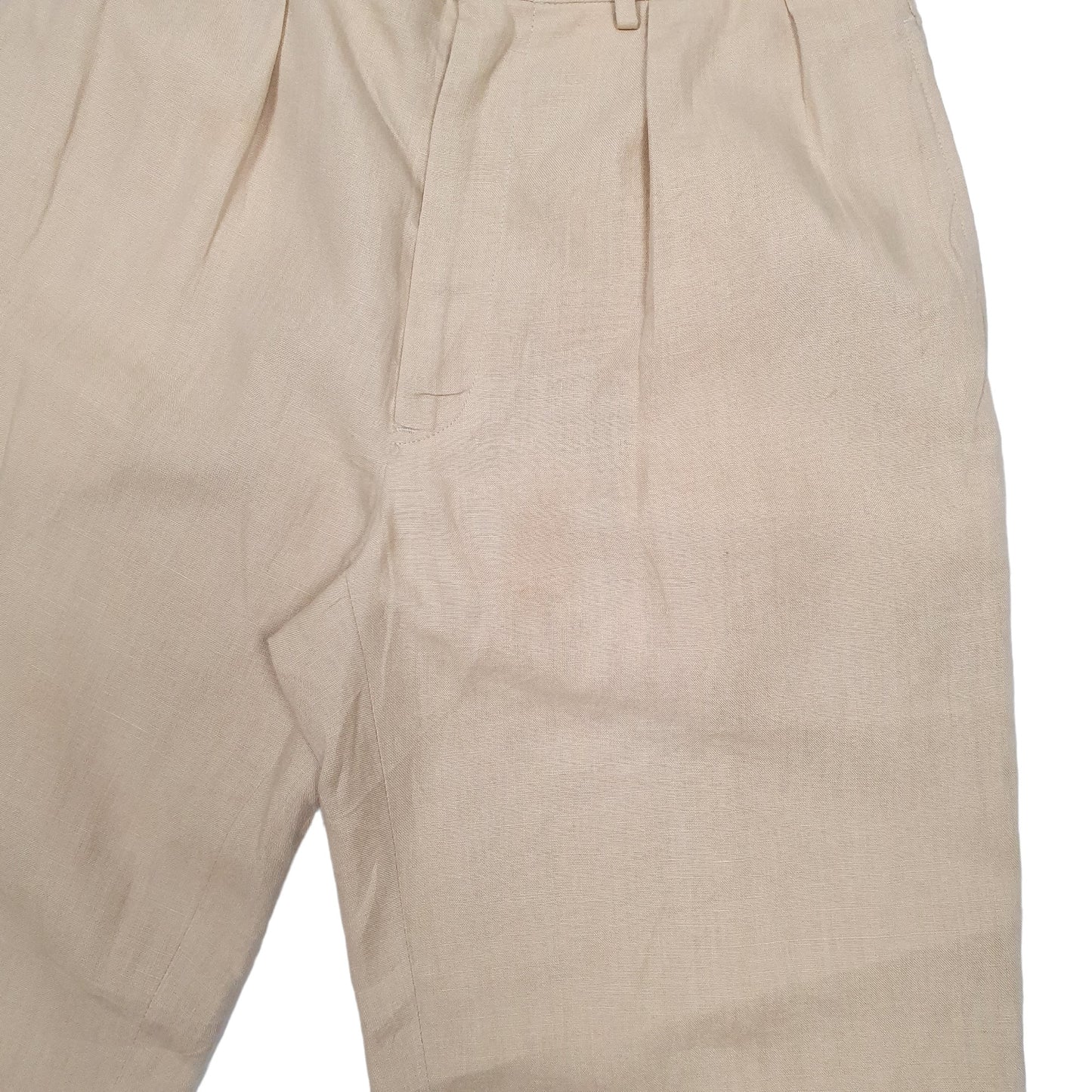 Mens Beige Polo Ralph Lauren Linen Chino Trousers