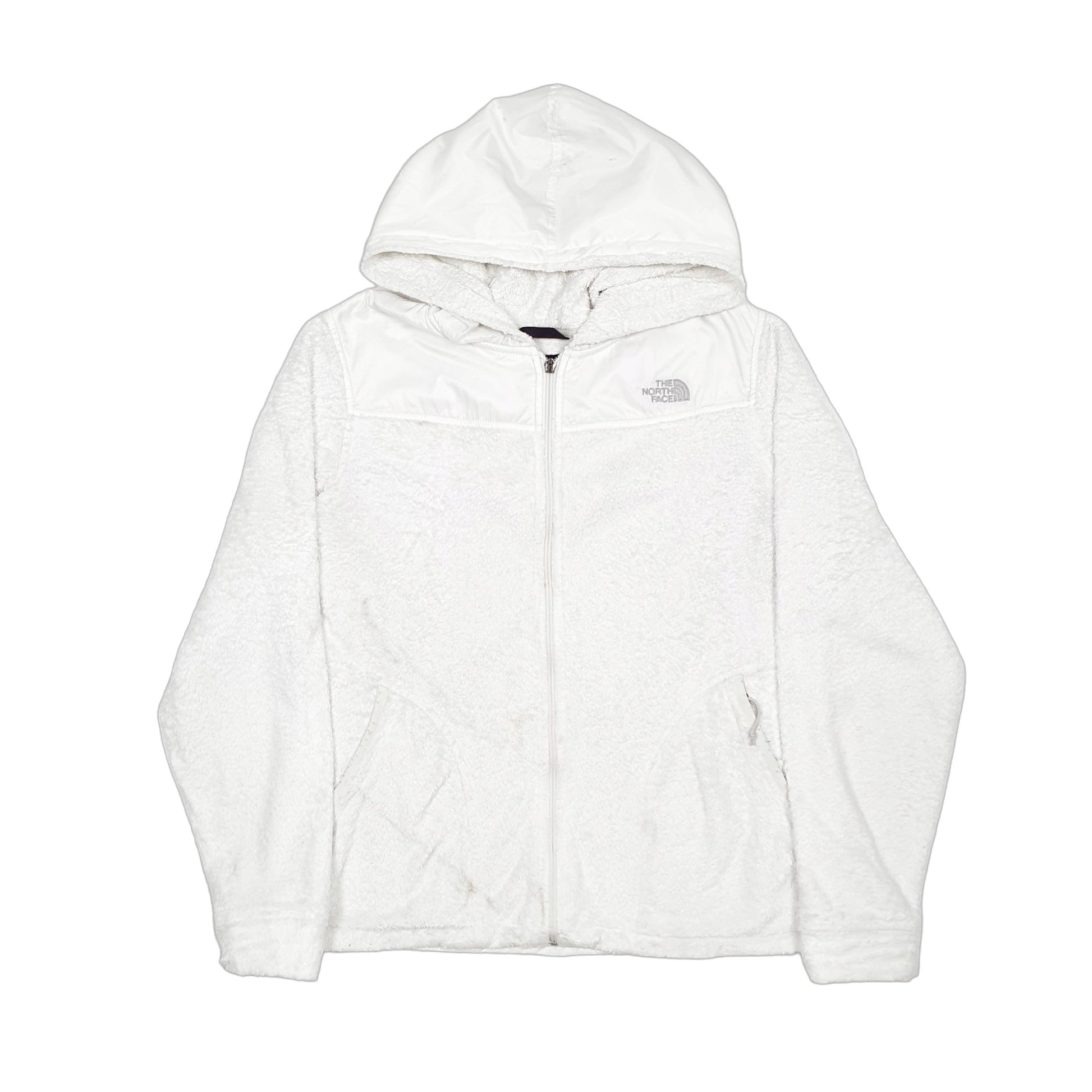 Womens White The North Face Fluffy Full Zip Jumper