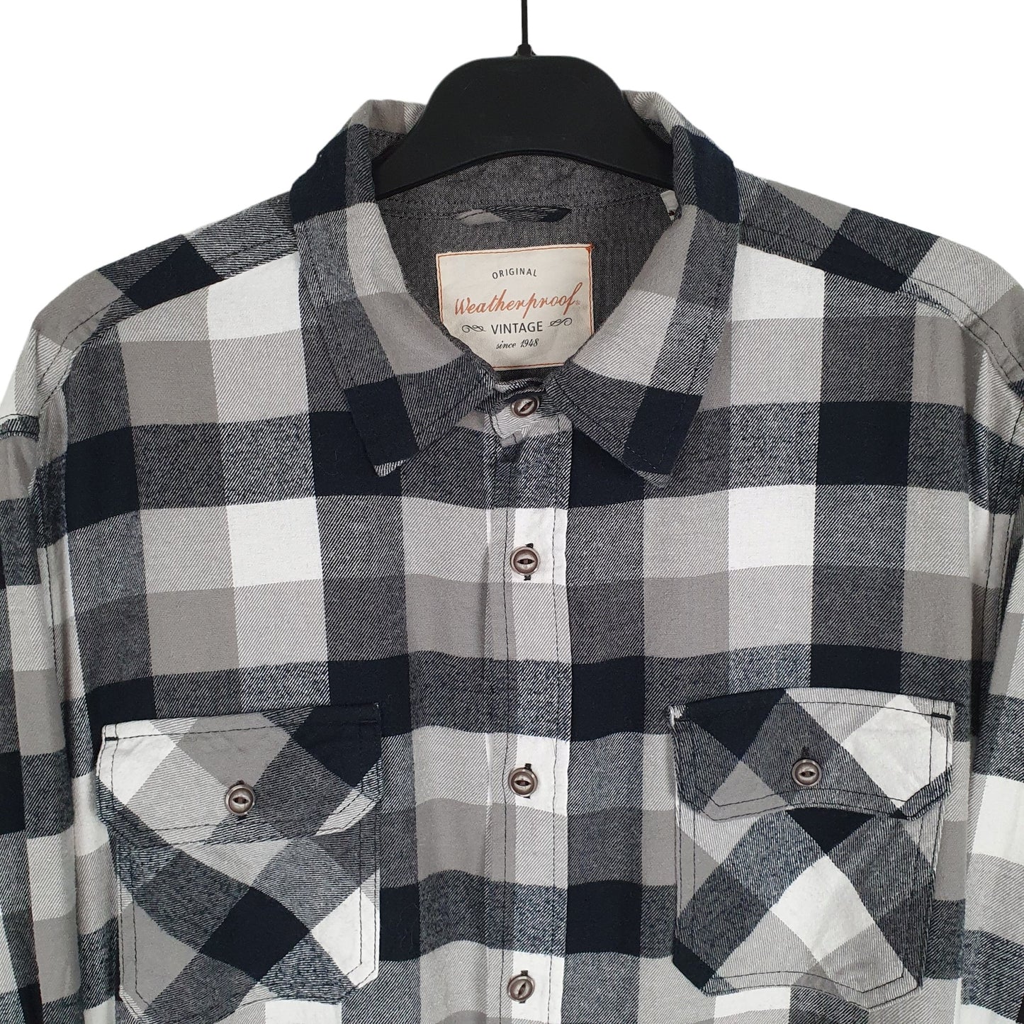 Weatherproof Flannel Shacket Long Sleeve Regular Fit Check Shirt Grey