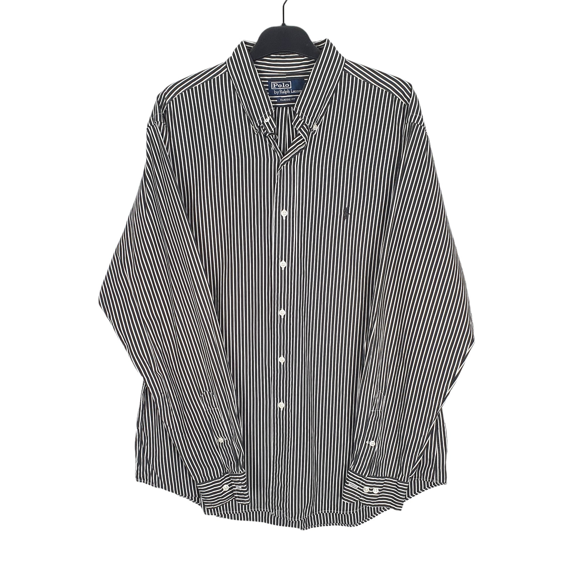 Ralph Lauren Polo Long Sleeve Classic Fit Striped Shirt Black