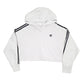 Womens White Adidas Crop Top Hoodie Jumper
