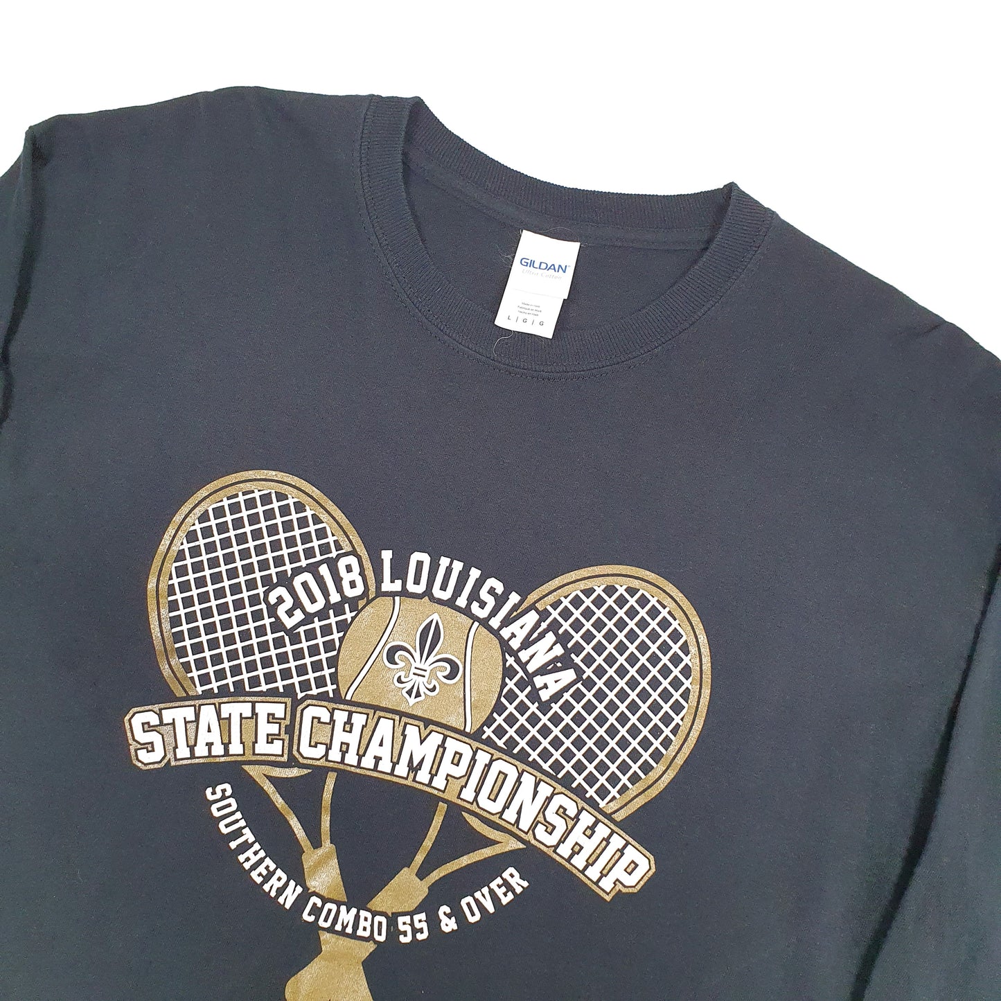 Gildan USA State Champions Long Sleeve T Shirt Black