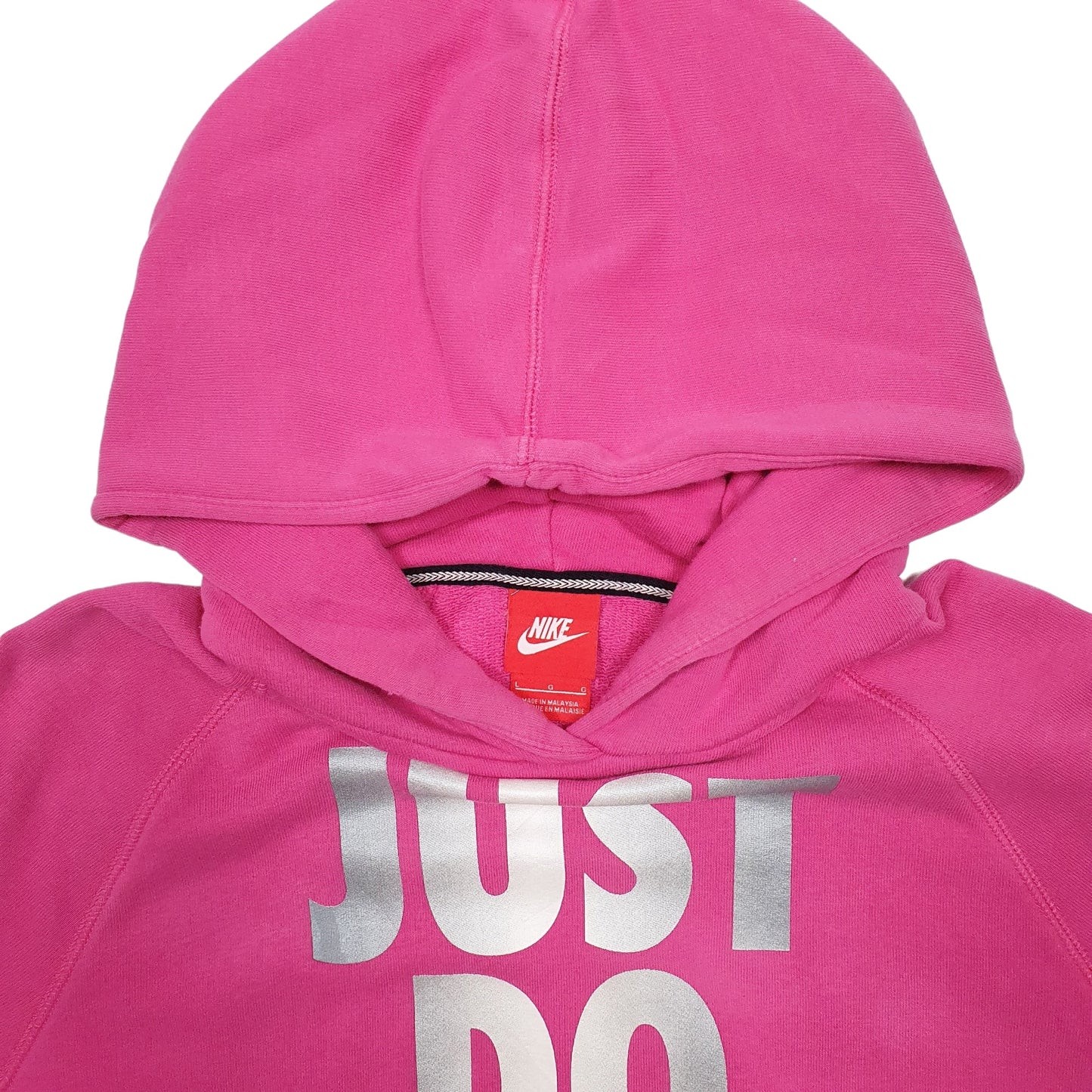 Womens Pink Nike Spellout Hoodie Jumper