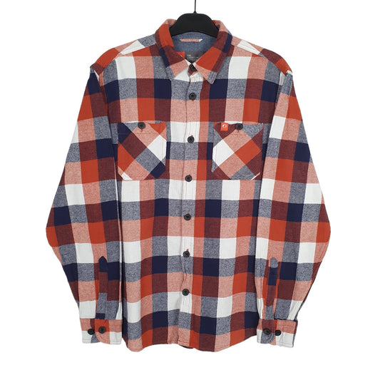 The American Outdoorsman Flannel Shacket Long Sleeve Regular Fit Check Shirt Orange