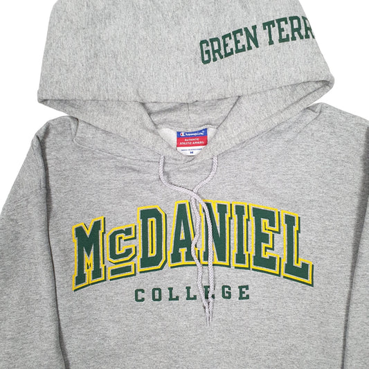 Mens Grey Champion Green Terror McDaniel College Hoodie Jumper