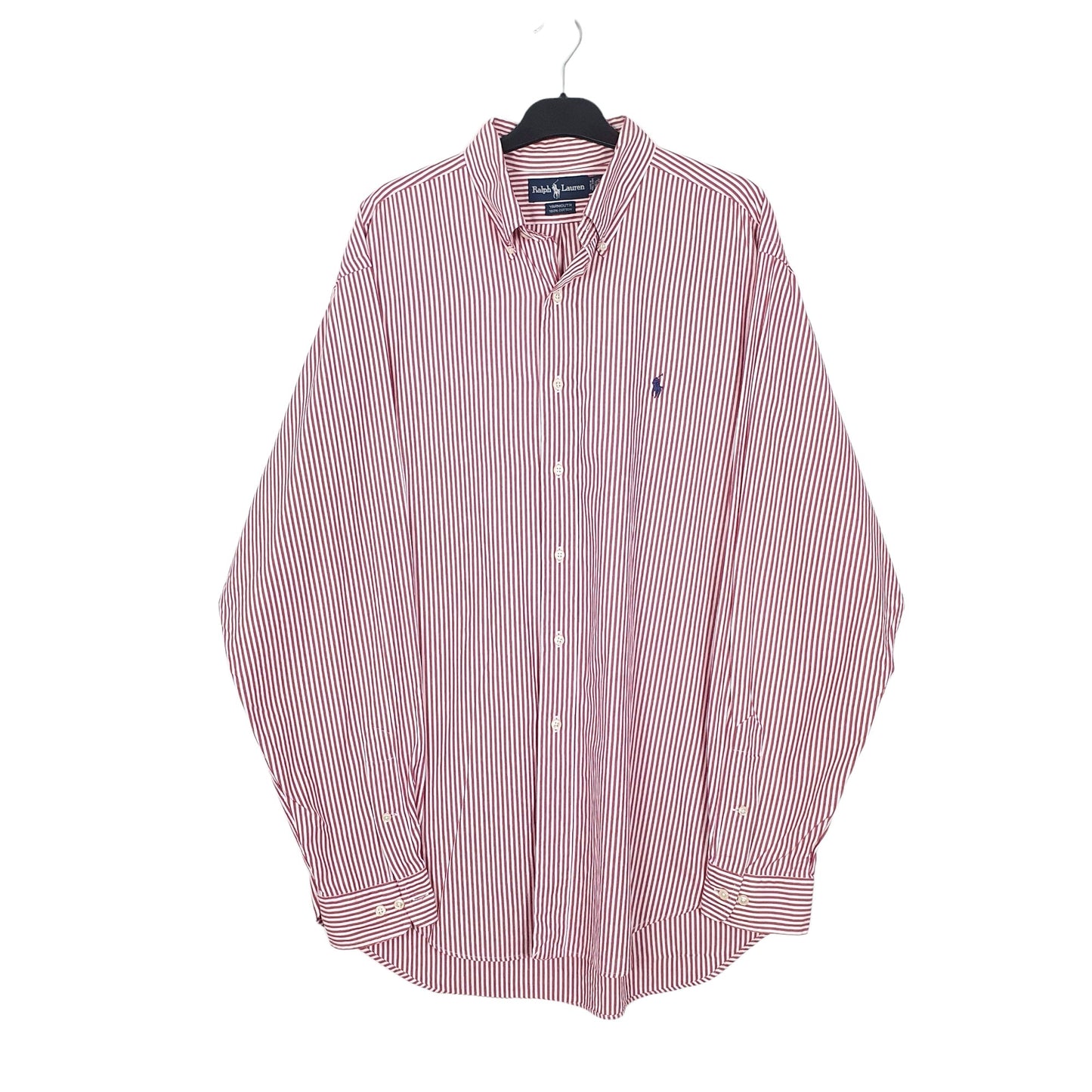Ralph Lauren Long Sleeve Yarmouth Fit Striped Shirt Burgundy