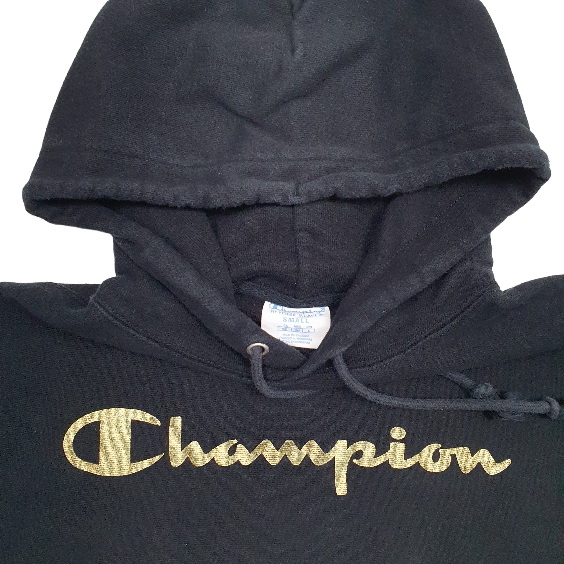 Mens Black Champion Reverse Weave Hoodie Jumper