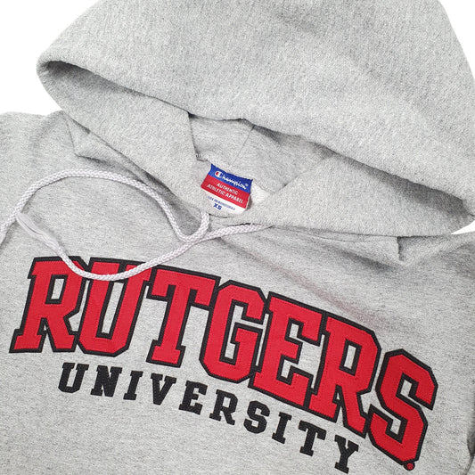 Mens Grey Champion Rutgers USA College Hoodie Jumper
